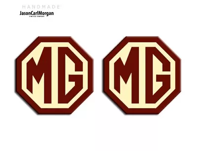 MG TF LE500 70mm Badge Insert Set Front Grill Rear Boot Logo Covers Burg Cream • £8.10