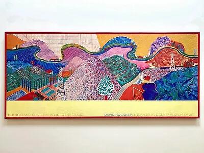 David Hockney Rare 1980  Mulholland Drive  Collotype Print Framed Museum Poster • $5400