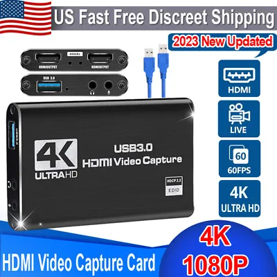 4K Audio Video Capture Card USB 3.0 HDMI Video Capture For Switch PS4 PS5 OBS PC • $18.89