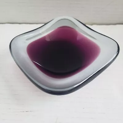 Kosta Vicke Lindstrand Overlay Bowl With Purple Signed • $81.29