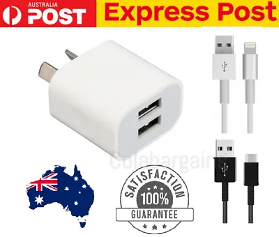 $5.95 • Buy Universal Dual Port USB Power Charging Adaptor Wall Plug Charger IPhone Samsung