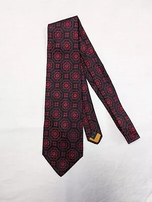 Vintage A. SULKA All Silk Tie Navy & Red 4 Inches Wide • $45