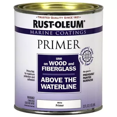 Rust-Oleum 207014 Marine Wood And Fiberglass Primer 1 Quart Pack Of 1 • $53.99