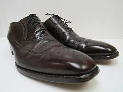 Romano Martegani Italy Men's Brown Leather Oxfords Brogues Size 12 • $86.99