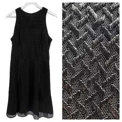 BR Monogram Banana Republic Dress Size 8 Black Lace Overlay Sleeveless NWT • $34.95