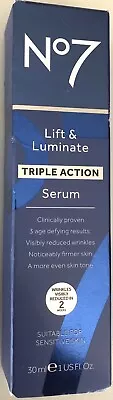 No 7 Lift And Luminate Triple Action Day Cream Night Cream Serum SPF15 50ml 30ml • £10.99