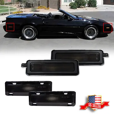 Smoke Front & Rear Bumper Side Marker Lights For 82-92 Pontiac Trans Am Firebird • $39.99
