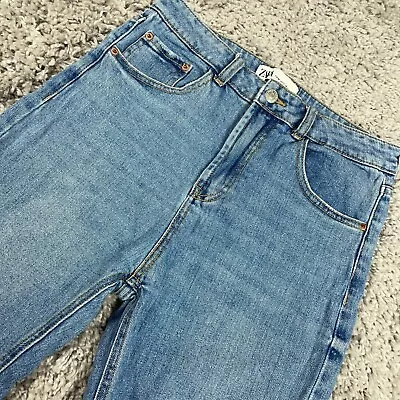 Zara Jeans Women's Size 4 (Actual 28x25) High Rise Distressed Straight Leg Denim • $24.95