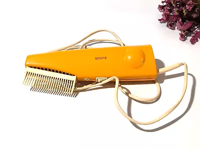 Vintage Hair Dryer Space Age KRUPS Hair Blower Dryer For Traveller Retro Orange • $53.90