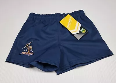 New Vintage 2004 NRL Melbourne Storm Rugby Supporter Shorts Kids Youth Size 7 • £11.27