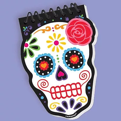 Black & Bone Day Of The Dead Skull Dia Muertos Halloween Party Favor Notepad • $7.47