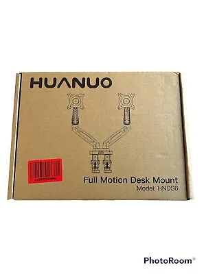 HUANUO HNDS6 Dual Monitor Stand Full Motion Desk Mount 13-27  Monitors 14lbs/arm • $29.99