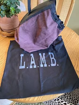 L.A.M.B Gwen Stefani Bucket Drawstring Bag Purse Sling Backpack Suede W/Dust Bag • $49.99