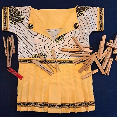 Vintage Clothespin Bag  Dress Pleated Clothesline Charming Vintage Pins Included • $21.99