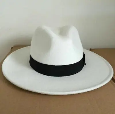 Michael Jackson Mj White/black Men's Cosplay Fedora Hat Cap Casual Costume New • $13.59