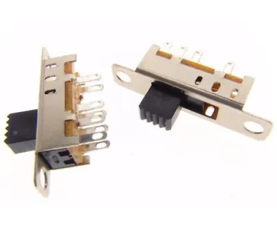 X1 8 Pin On/Off 3 Position Slide Switch 2P3T DP3T PCB Mount Mini Vertical Toggle • £2.49