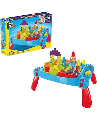 MEGA BLOKS Build 'n Learn Table Toy Building Set Big Building Blocks Foldable • £29.99