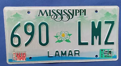 MISSISSIPPI  License Plate Lamar Co.- 690-LMZ- Expired-3+ Yr. FREE Ship USA • $10