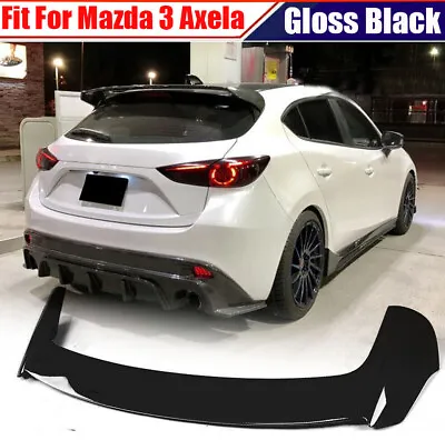 Fits Mazda 3 Axela Sport Hatchback 14-17 Gloss Black Rear Roof Spoiler Lip Wing  • $239.39