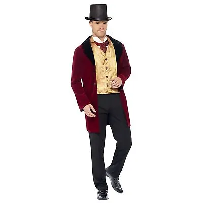 Adult Mens Deluxe Old Edwardian Gent Medieval Victorian Fancy Dress Costume Suit • £32.28