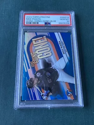 MIKE PIAZZA 2023 Topps PRISTINE Going Going Gone BLUE REFRACTOR Graded PSA 10 • $75