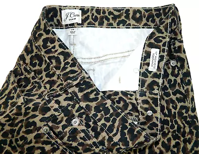 J.Crew Leopard Print 10  High Rise Toothpick Jeans Tag 28 Measured Size 28x28 • $26.68