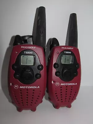 Vintage 2001 Y2K Motorola Talkabout T5200 Two Way Radio Walkies Set Of 2 Maroon • $7.99