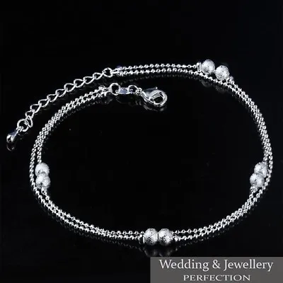 Fashion Ankle Bracelet Women 925 Sterling Silver Anklet Foot Jewelry Chain Beach • £5.99