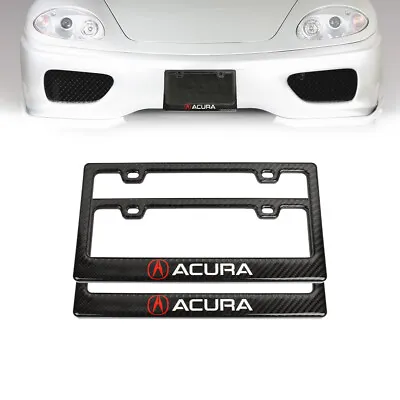 Brand New Universal 100% Real Carbon Fiber ACURA License Plate Frame - 2pcs • $22.88