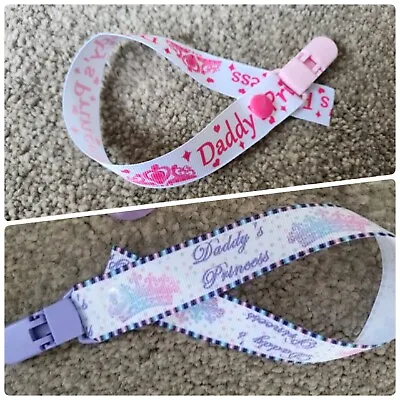 **daddy's Princess** Ribbon Dummy Clips **free Mam Adapter If Requested!!** • £2.99