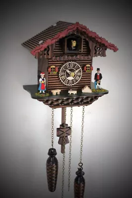 Cuckoo Clock Black Forest Wood Quarz Germany Music Battery Operated New • £99