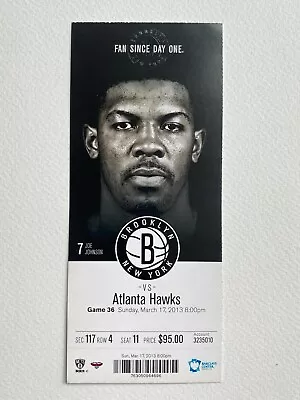 2013 Atlanta Hawks At Brooklyn Nets Ticket 3/17/13 • $7.50