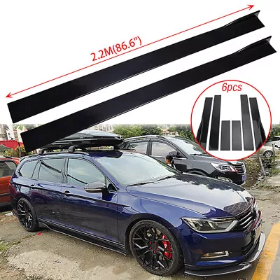 86.6''/2.2M Side Skirt Extension Splitter Rocker Panels For VW Passat B7 Sedan • $79.11