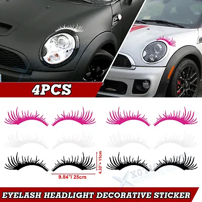 4Pcs 3D 25x11cm Car Eyelashes Decal Sticker For Headlight Fog Light Universal • $9.97