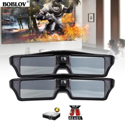 £27.06 • Buy 2x BOBLOV 3D DLP-Link 144Hz Active Shutter Glasses Movie USB For BenQ Projector