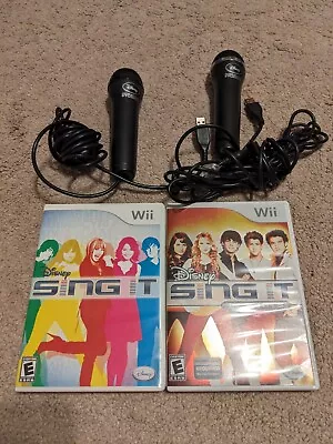 Disney Sing It Nintendo Wii Game Bundle W/ 2 Microphones Original Pop Hit Tested • $29.99