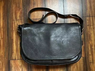 Polo Ralph Lauren RL Label Core Leather Messenger Black Leather Bag • $150