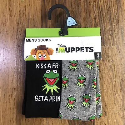 Disney  The Muppets’ Kermit The Frog 2 Pair Socks Kiss A Frog Get A Prince Bnwt • £9.99