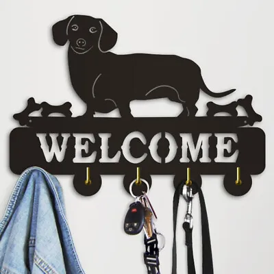 Wall Hook Self Towels Scarfs Hooks Bag Dachshund Shape Clothing Coat • $26.25