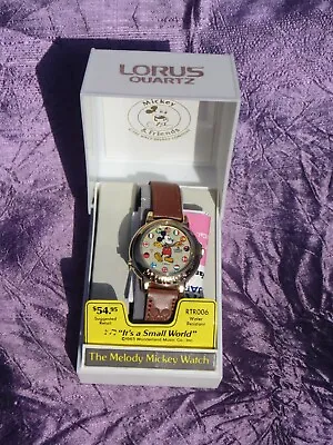 Vintage Lorus Melody Mickey Mouse Disney  Small World  Musical Watch Working • $130