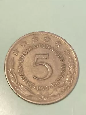Yugoslavia 5 Dinar 1973 Coin • £1