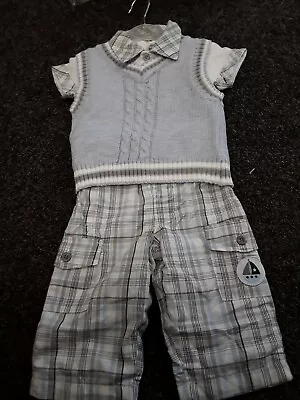 Sale New Zip Zap Boys  3 Piece Trouser Set 2 X 3-6 Months  1 X 6-9 Months • £14