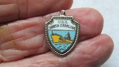 USS NORTH CAROLINA MILITARY     .925 Sterling Silver  CHARM • $14