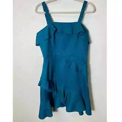 Minuet Turquiose Ruffle Strappy Dress Sz L • $10.94