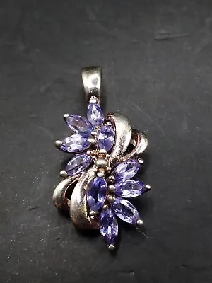 925 Silver And Tanzanite? Pendant Floral Style • £32