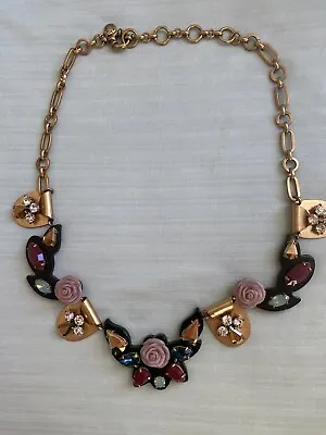 J.Crew Gold Tone Rhinestone Statement Necklace • $29.99