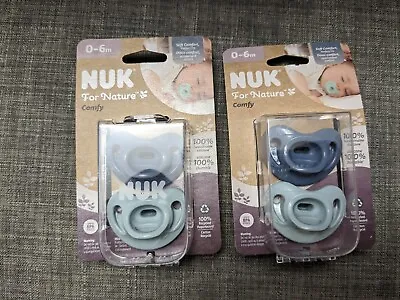 Lot Of 2-NUK For Nature 0-6 Month Newborn Orthodontic Pacifiers Set Of 2 NEW • $18