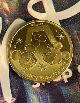 Disney 50th Anniversary Mickey And Minnie Contemporary Resort Coin Medallion • $6.99