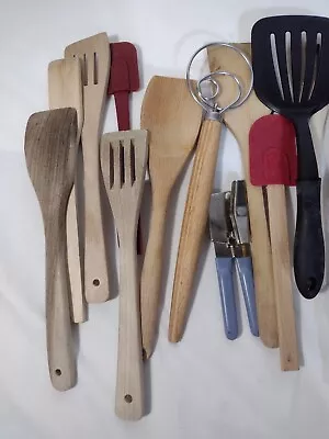 Large Lot Kitchen Junk Drawer Gadget Wooden Cooking Baking Tools Utensils • $14.99