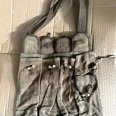 Original Vietnam War Chinese Army Type54 PPS 43 Linen Chest Rig Ammo Pouch • $26.99